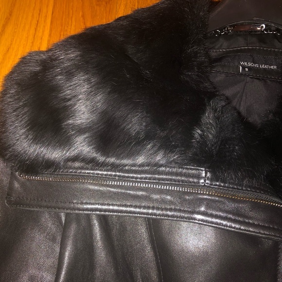 Wilsons Leather Lamb Jacket Rabbit Fur Col… - Picture 3 of 6